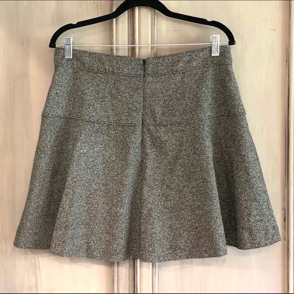 Banana Republic Black White Tweed A-Line Short Skirt Sz 10 - Picture 2 of 6